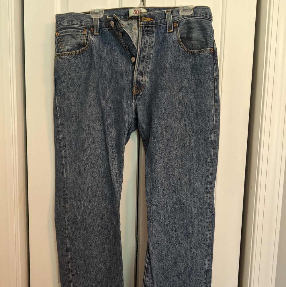 Men's Levi's Jeans 501 Straight Leg Button Fly
